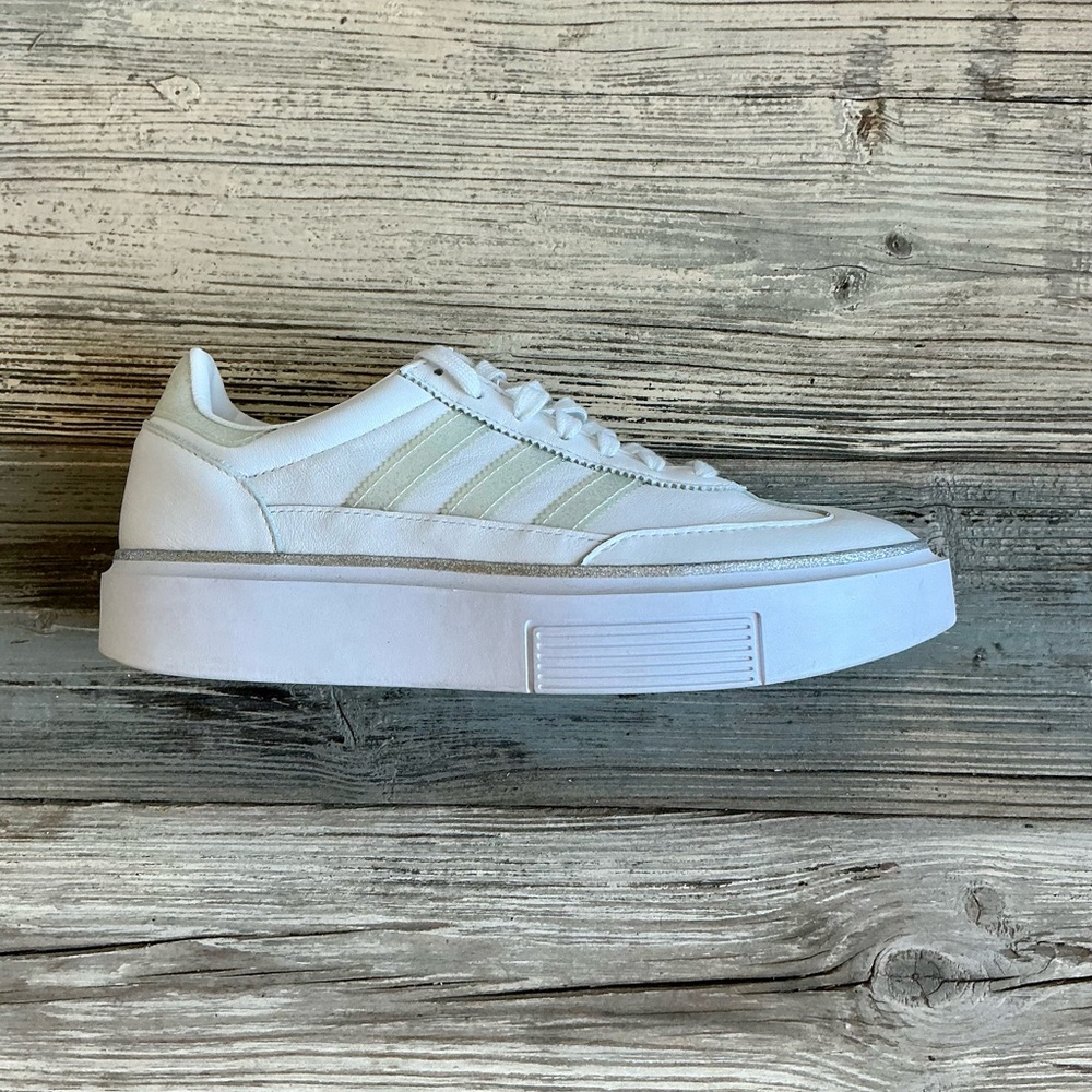 ADIDAS Glitter Super Sleek 72 GX0032 Women's White Leather Sneakers Size 8.5